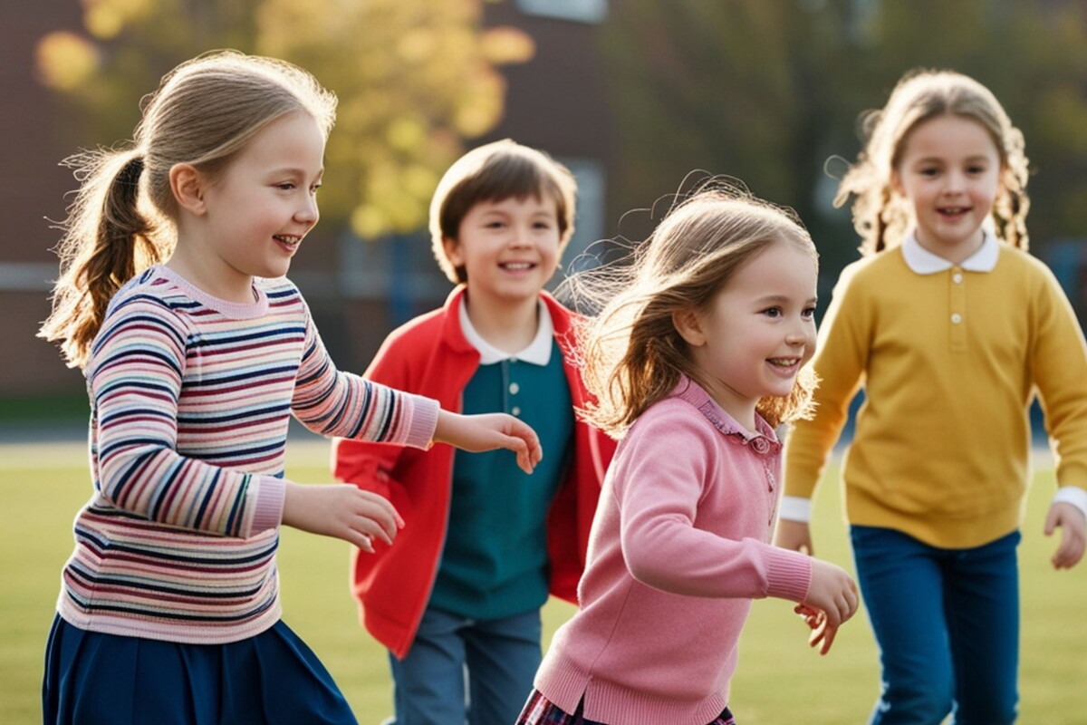 Kinderen die buiten rennen