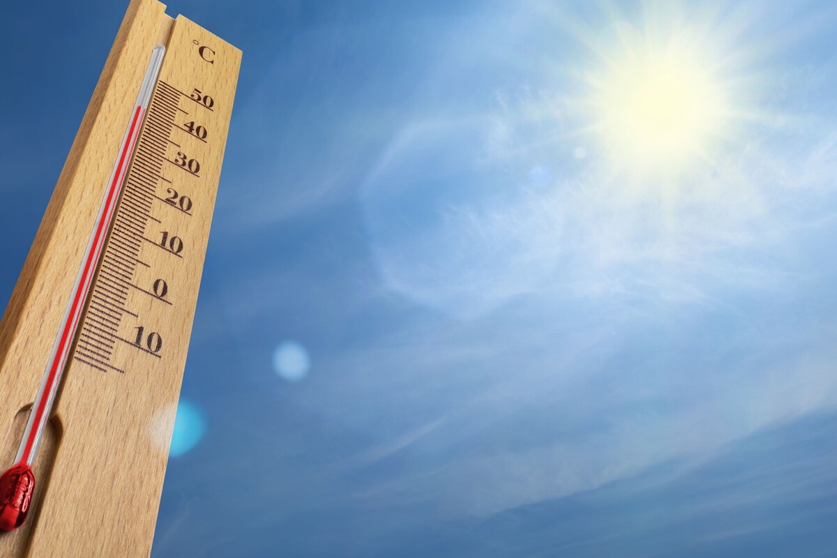 Thermometer en felle zon