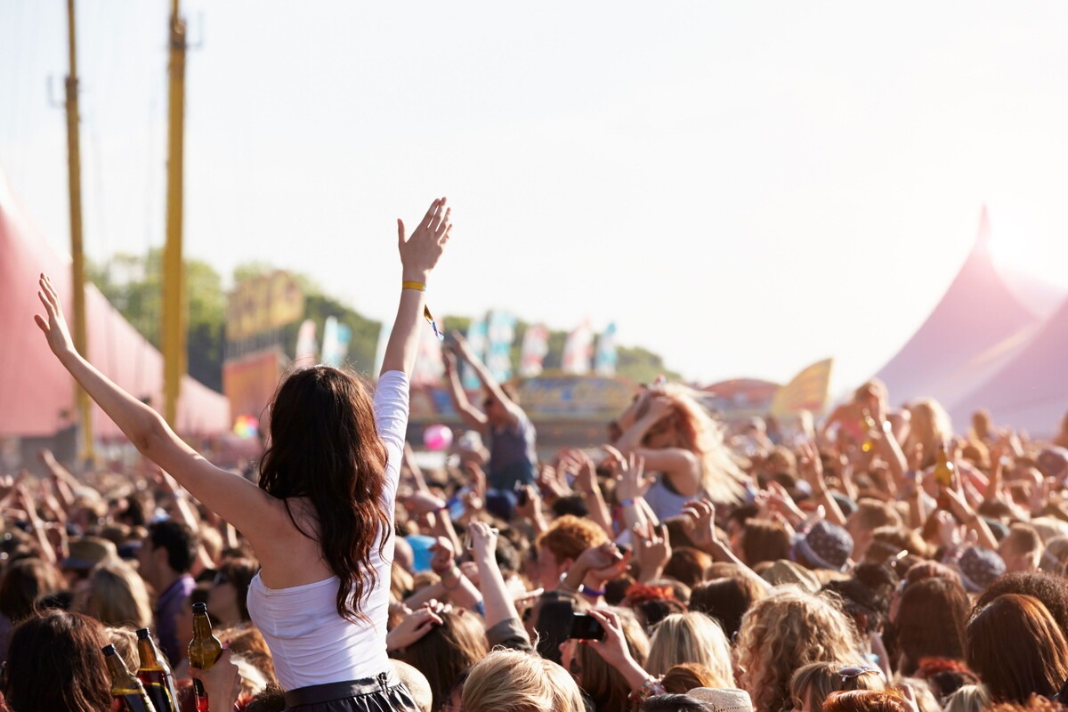 Drukte op een festival