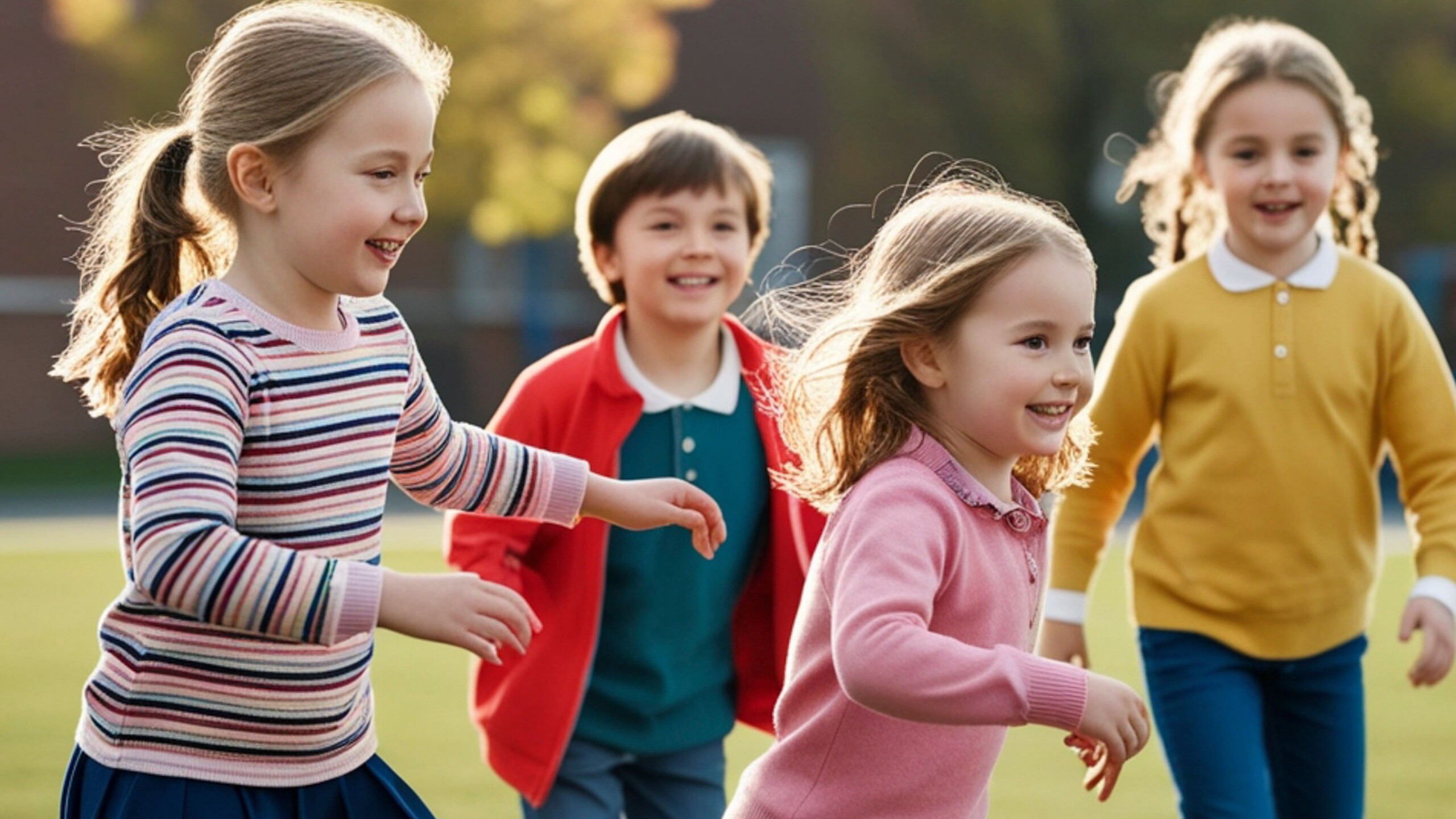 Kinderen die buiten rennen