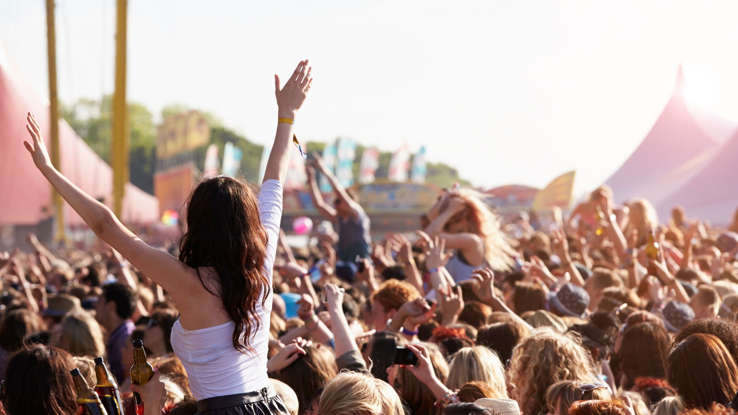 Drukte op een festival